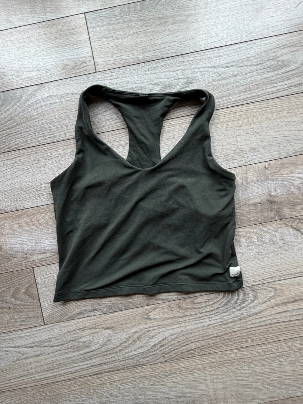 Vuori Olive Racerback Crop Tank
